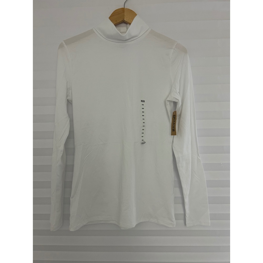 Duluth Trading Co No-Yank White Turtleneck Long Sleeve Top 81402‎ Medium NWT
